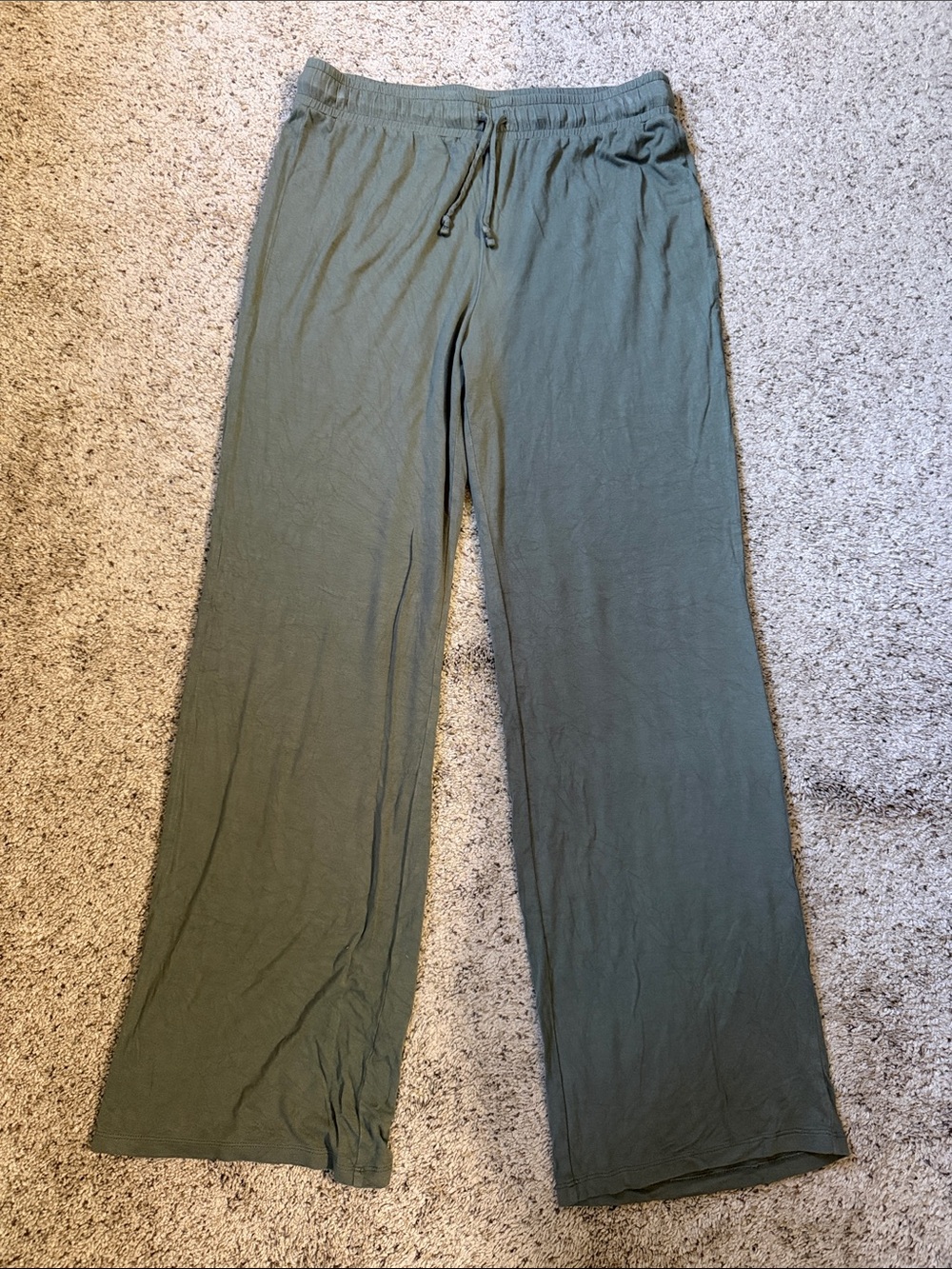 Nuuds Green Wide Leg Flowy Drawstring Pants - M